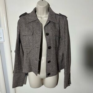 MICHAEL Michael Kors Gray Herringbone Jacket